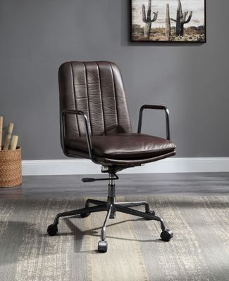Eclarn Mars Top Leather Office Chair - Dark Brown