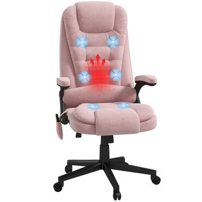 HOMCOM 6 Point Vibrating Massage Office Chair with Heat - Pink