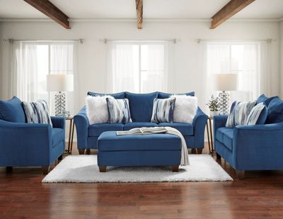 Camero Fabric 4 - piece Neutral Textured Living Room Set - Navy Blue Camero Fabric 4 - piece Neutral Textured Living Room Set - Navy Blue