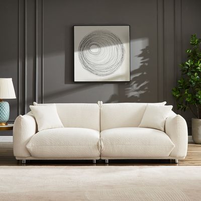 Oversized Loveseat Sofa for Living Room - White