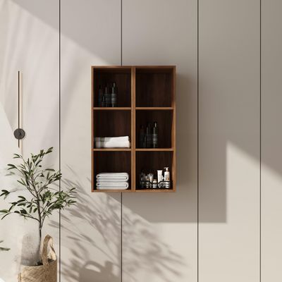 24" Wall Mounted Storage Shelves Combination - Brown Ebony
