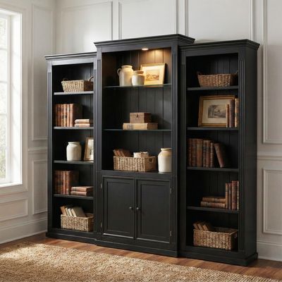 78.75'' Tall 3 - Pieces Bookcase - Black