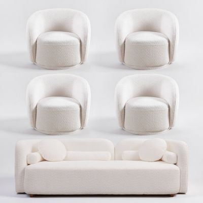 3+1+1+1+1R, Luxury Modern Sofa Couch for Living Room - White