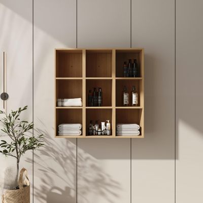 36" Wall Mounted Storage Shelves Combination - Oak