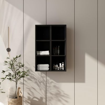 24" Wall Mounted Storage Shelves Combination - Dark Oak