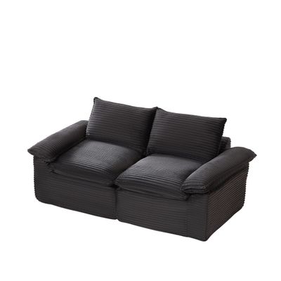Modern corduroy cloud sofa - Dark Gray - Foam+Spring - 39.37 x 80.32 x