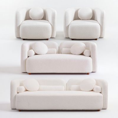 3+2+1+1S, Luxury Modern Sofa Couch for Living Room - White