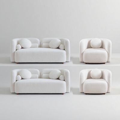 2+2+1+1S, Luxury Modern Sofa Couch for Living Room - White