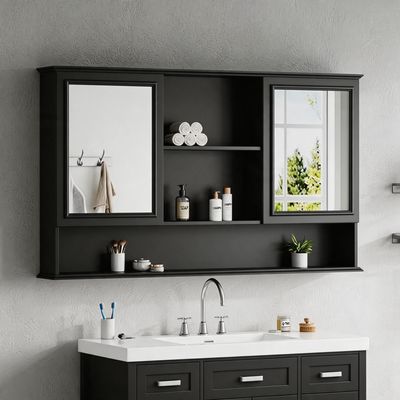 [Video] 60 Wall - Mounted Bathroom Medicine Cabinet with Double