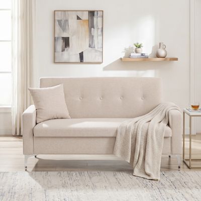 57" Double Sofa with Storage - Beige