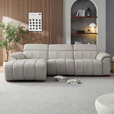 Wall - Hugger Reclining Sofa Modern Electric Control Genuine Leather