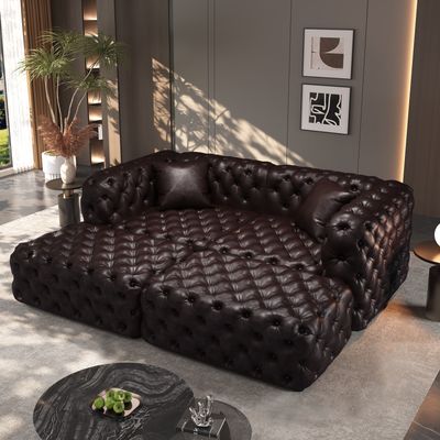 77 Modern Sofa Set, Faux Leather Upholstered Modular - Model 77 Modern Sofa Set, Faux Leather Upholstered Modular - Model