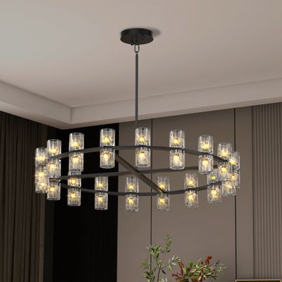 /W1340P310778)36 Inches Luxury Chandeliers Crystal Living Room