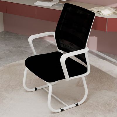 Minimalist Modern Office Chair – Metal Frame - White+Black