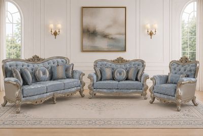 Royale Traditional Style Upholstery 3PC Living room set Made with Wood Royale Traditional Style Upholstery 3PC Living room set Made with Wood