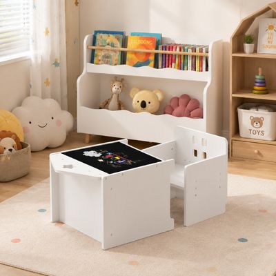 Kids Montessori Weaning Table and Chair Set - White