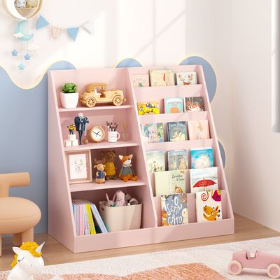 Kids Bookshelf and Toy Storage Organizer - Pink - Style 2