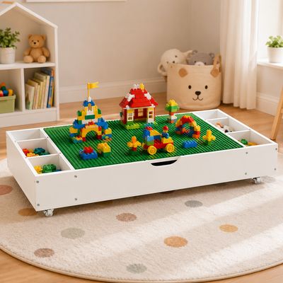 The 3 in 1 Reversible Kids Activity Table and Toy Organizer Compatible The 3 in 1 Reversible Kids Activity Table and Toy Organizer Compatible