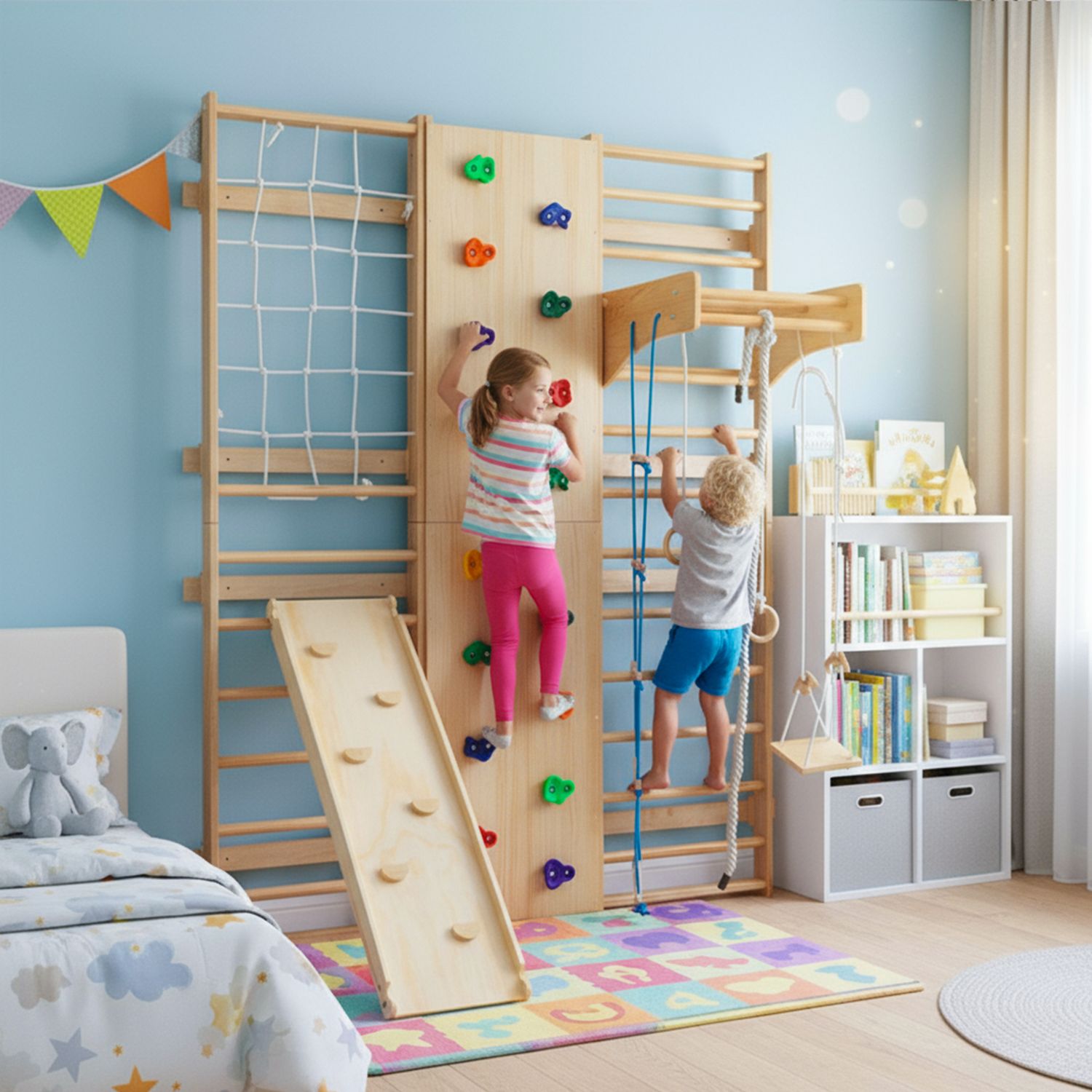 All - in - One 10 - in - 1 Indoor Climbing Set - Featuring a Rock