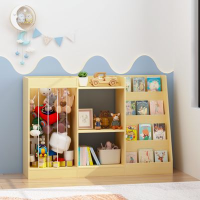 3 - in - 1 Kids Bookshelf and Toy Storage - Natural