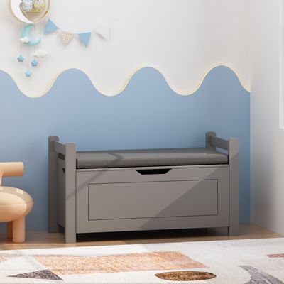 Kids Toy Box Chest for Boys Girls - Gray