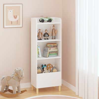 Kids 4 - Tier Bookcase, Children's Book Display - White