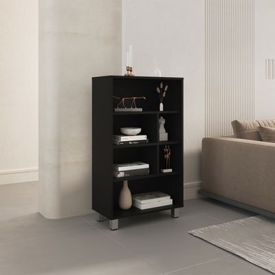 Bellagio 40 Tall Four - Tier Shelf Narrow Bookcase Black