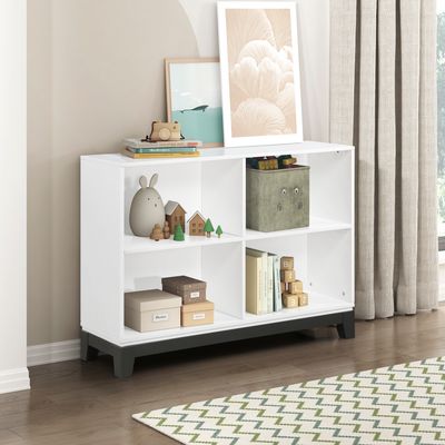 White Finish 4 - Shelf Bookcase Wooden Furniture 1pc
