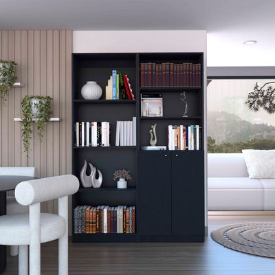 Dupree 2 Piece Home Bookcase set, 49 Wide with 9 Shelves, Living Room