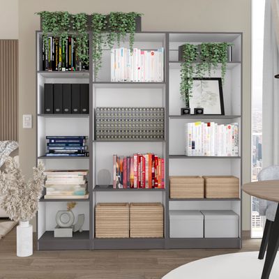 Dupree 3 Piece Home Bookcase set - Multicolor