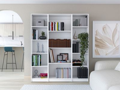 Davie 3 Piece Home Bookcase set - White