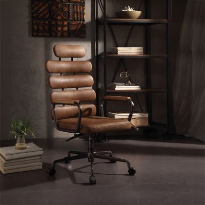 Calan Retro Brown Top Grain Leather Office Chair