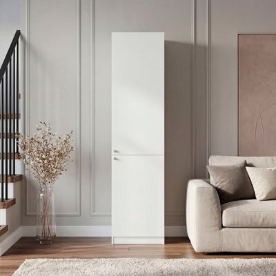 Butte Tall Bookcase 71 H with 2 Doors, Five Interior Shelves, White