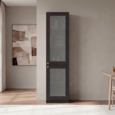 Surry Tall Bookcase 71" H with 2 Fluted Panel Doors and Five Interior