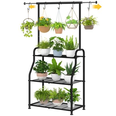 Metal 3 Tiered Hanging Plant Shelf - Black Metal 3 Tiered Hanging Plant Shelf - Black