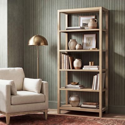 Ellis 71 Reclaimed Wood 5 - Shelf Open Frame Bookcase - Natural Ellis 71 Reclaimed Wood 5 - Shelf Open Frame Bookcase - Natural