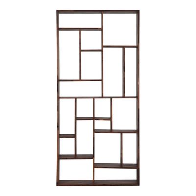 Modern Reclaimed Hardwood Bookshelf, Versatile Compartments, Brown Modern Reclaimed Hardwood Bookshelf, Versatile Compartments, Brown