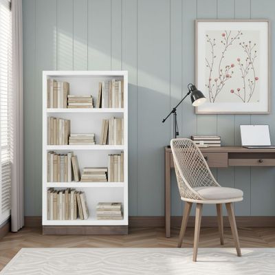 Nora 60 Nora 60" Bookcase with Four Open Shelves - White