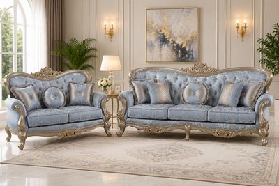 Royale Traditional Style Upholstery 2PC Living room set Made with Wood Royale Traditional Style Upholstery 2PC Living room set Made with Wood