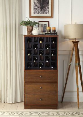 Wiesta Walnut Finish Wine Cabinet Wiesta Walnut Finish Wine Cabinet