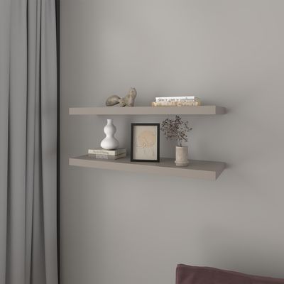 Floating Shelf Dallas, Living Room, Taupe Floating Shelf Dallas, Living Room, Taupe