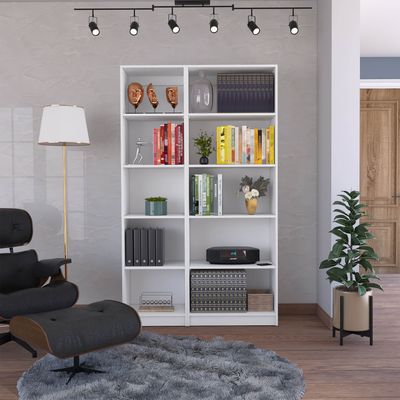 Kenyon 2 Piece Home Bookcase set - White Kenyon 2 Piece Home Bookcase set - White