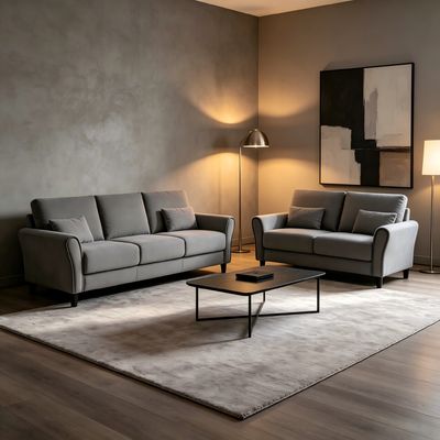 2 - Piece Patricia Curved Arm Sofa Set - Gray 2 - Piece Patricia Curved Arm Sofa Set - Gray
