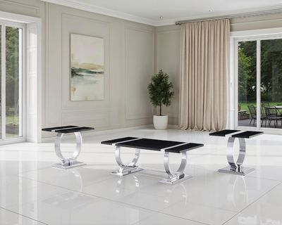Contemporary Style 3pc Table Set 1x Coffee Table 2x - 48x24x17.5IN Contemporary Style 3pc Table Set 1x Coffee Table 2x - 48x24x17.5IN