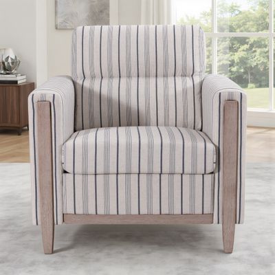 1 - Seat Sofa - Blue and White Stripes