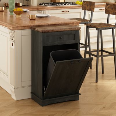 10-Gallon Tilt-Out Trash Cabinet - Antique Black