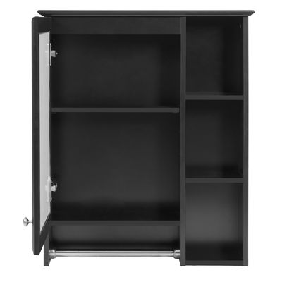3 - in - 1 Bathroom Mirror Cabinet - Black