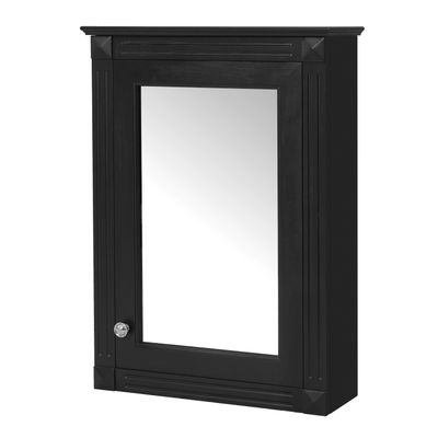 20 Wall Mounted Bathroom Storage Cabinet with Mirror - Black