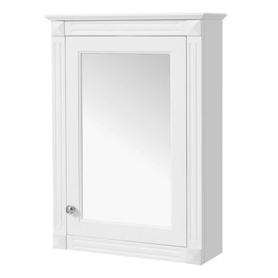 20 Wall Mounted Bathroom Storage Cabinet with Mirror - White