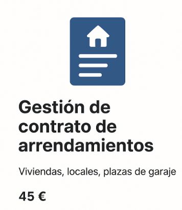 Gestión de contrato de arrendamientos, viviendas, locales, plazas de garaje